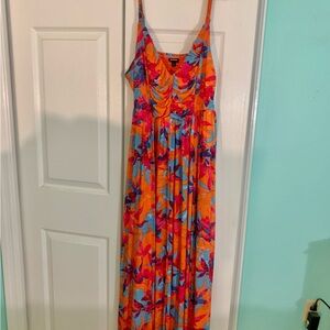 Torrid Orange and Pink Floral Maxi Dress